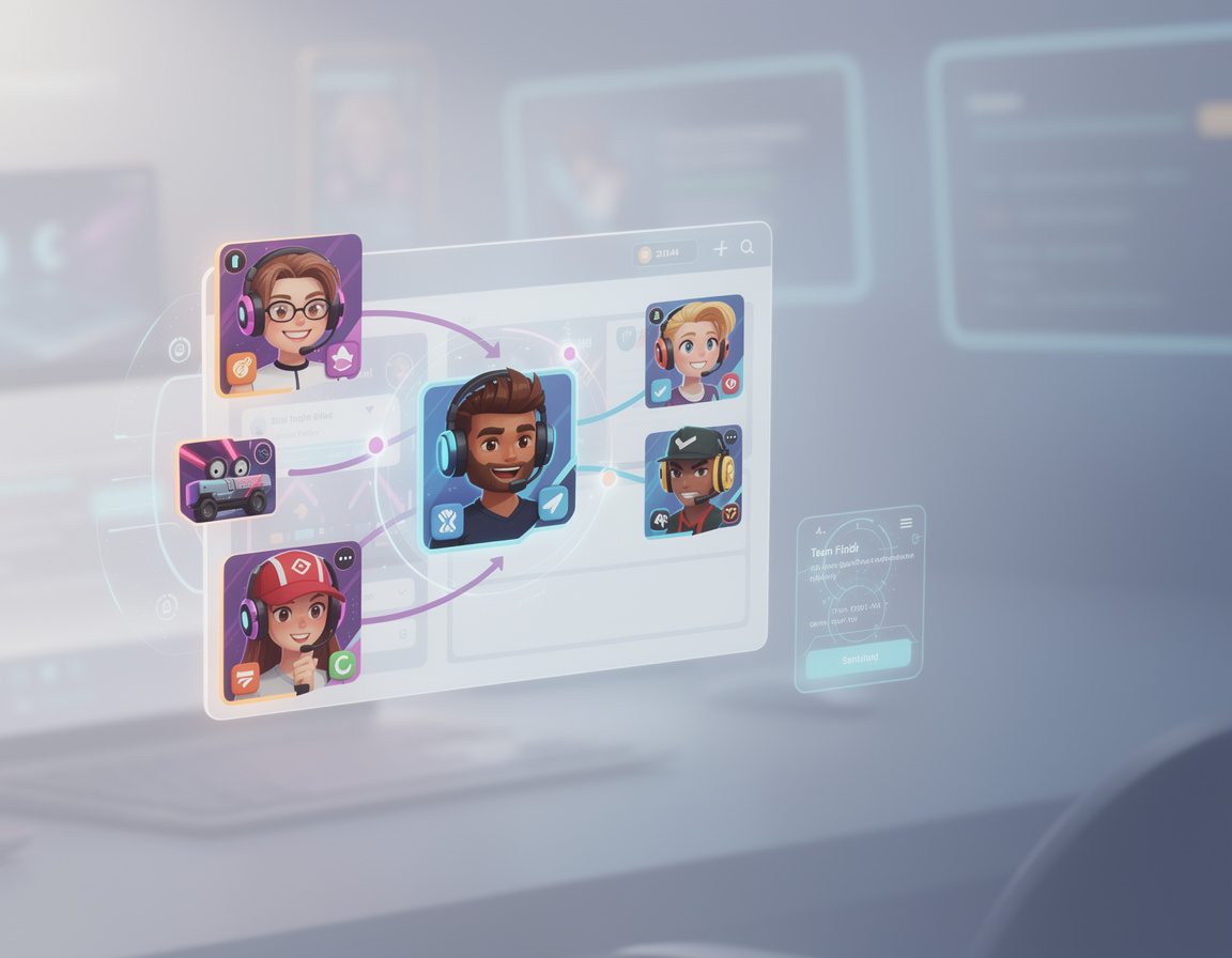 Ilustrasi team finder untuk squad kecil dan pemain solo untuk turnamen game online bucin777